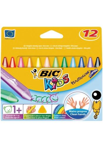 Bic Elleri Kirletmeyen Üçgen Pastel 12li Kutu