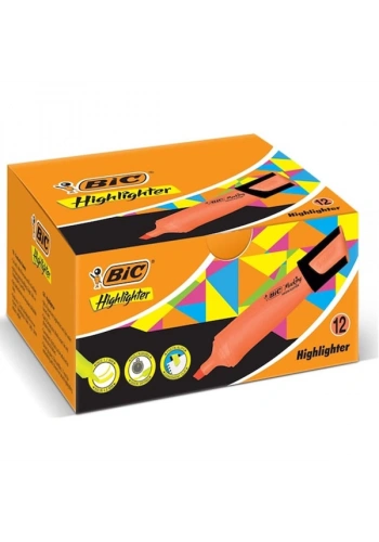 Bic Fosforlu Kalem Markıng Flat Highlıghter 12 Lİ Turuncu 968585