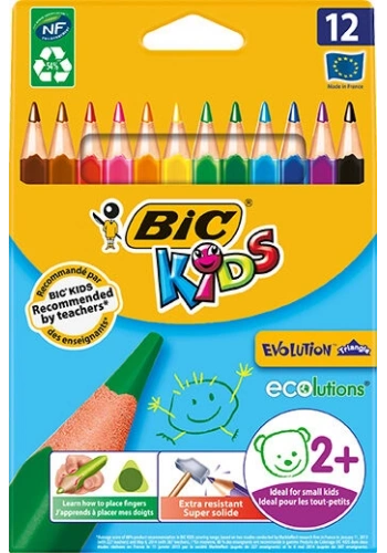 Bic Kids Evolution Triangle Üçgen Jumbo Boya Kalemi 12 Renk