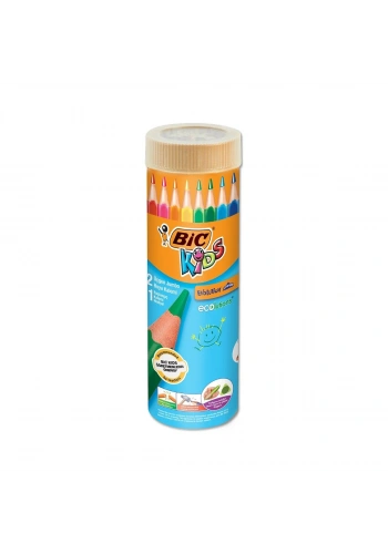 Bic Kids Evolution Triangle Üçgen Jumbo Boya Kalemi 12+1 Renk Metal Tüp