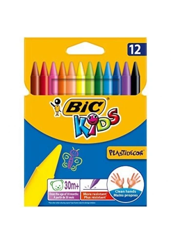 Bic Kids Plastidecor Silinebilir Mum Pastel Boya 12 Renk
