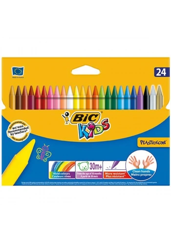 Bic Kids Plastidecor Silinebilir Mum Pastel Boya 24 Renk