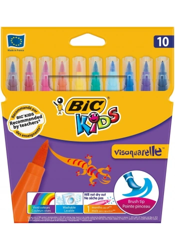 Bic Kids Visaquarelle Fırça Uçlu Keçeli Boya Kalemi 10 Renk