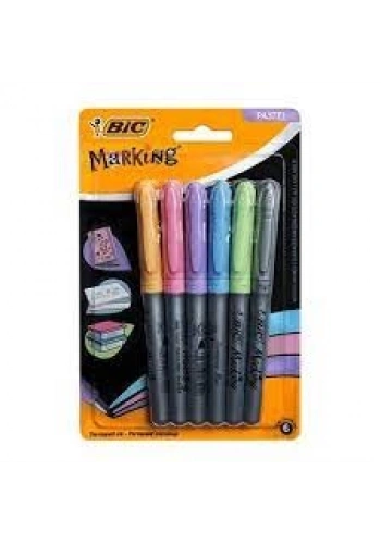 Bic Marking Color Permanent Marker Pastel Renkler 6 lı
