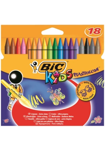 Bic Plastidecor Silinebilir Pastel Boya 18 Renk Karton Kutu (8297714)