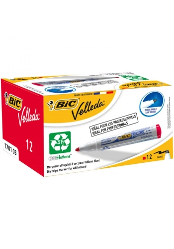 Bic Velleda 1701 Beyaz Tahta Kalemi Kırmızı 12li Kutu