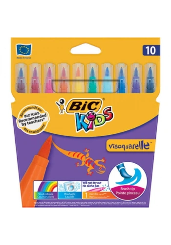 Bic Visa Fırça Uçlu Keçeli Kalem 10 Renk (8289641)