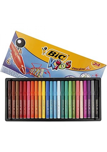 Bic Visa Yıkanabilir Jumbo Keçeli Kalem 24 Renk (8290053)