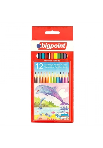 Bigpoint Aquarelle Boya Kalemi 12 Renk Set Fırçalı