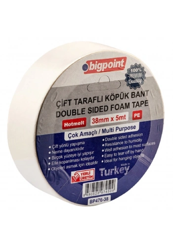 Bigpoint Çift Taraflı Köpük Bant 38mmx5m