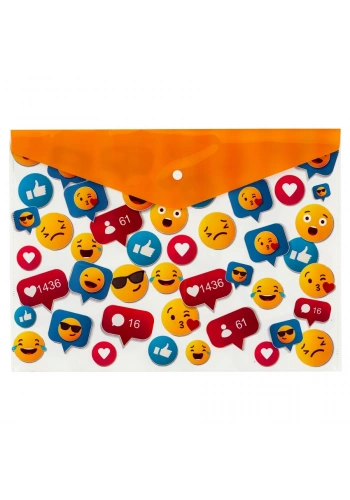 Bigpoint Çıtçıtlı Dosya A4 Emoji Desenli