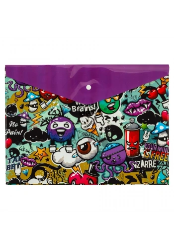 Bigpoint Çıtçıtlı Dosya A4 Grafiti Desenli