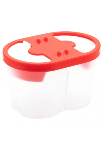 Bigpoint Fırça Yıkama Su Kabı 2 Bölmeli Kırmızı