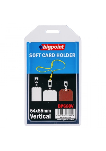 Bigpoint Kart Kabı Dikey Şeffaf 54x85mm