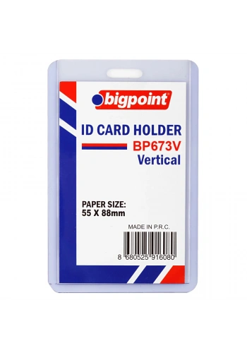 Bigpoint Kart Kabı Dikey Şeffaf 55x88mm