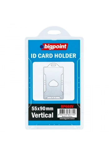 Bigpoint Kart Kabı Sert Dikey Şeffaf 55x90mm