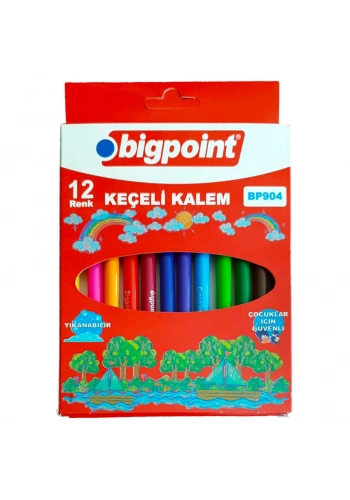 Bigpoint Keçeli Kalem 12li Set (Karton Kutulu)