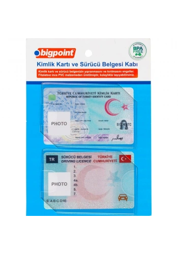 Bigpoint Kimlik-Sürücü Kart Kabı 2 Li Set BP671B