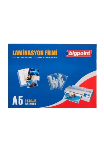 Bigpoint Laminasyon Filmi A5 125 Micron 100lü
