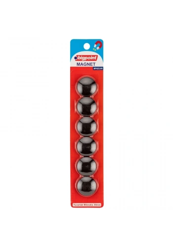 Bigpoint Magnet 30mm (Mıknatıs) Siyah 6lı Blister