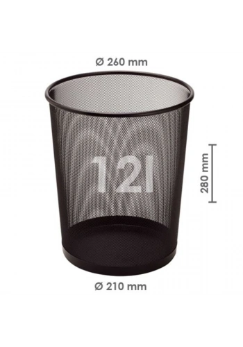 Bigpoint Metal Perfore Çöp Kovası Büyük Siyah