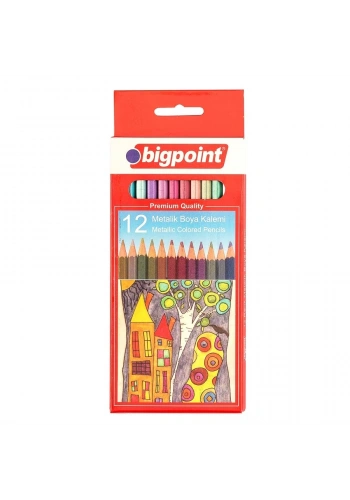 Bigpoint Metalik Kuru Boya Kalemi 12 Renk Set