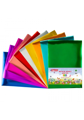 Bigpoint Metalik Renkli Karton A4 Karışık 10lu Poşet