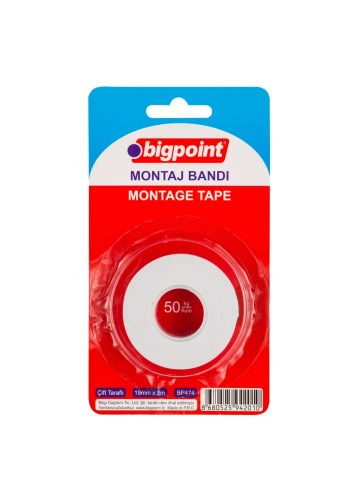 Bigpoint Montaj Bandı Çift Taraflı 19mm x 1.5mt (İç Mekan)