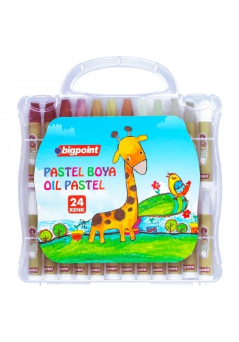 Bigpoint Pastel Boya 24 Renk - Şeffaf Çantalı
