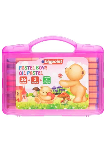 Bigpoint Pastel Boya 36+3 Renk - Pembe Çantalı