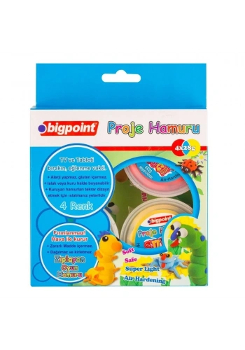 Bigpoint Sanat Kil Proje Hamuru 4 Renk x 28gr