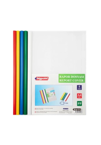 Bigpoint Sıkıştırmalı Rapor Dosyası A4 11mm 5 Renk BP277 00