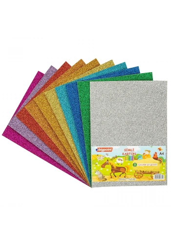 Bigpoint Simli Karton A4 Karışık 10 Renk