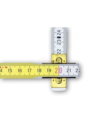 Bmi 9142 Ahşap Kırma Metre Gizli Perçin 2 Metre Sarı-Beyaz 10 Kademe