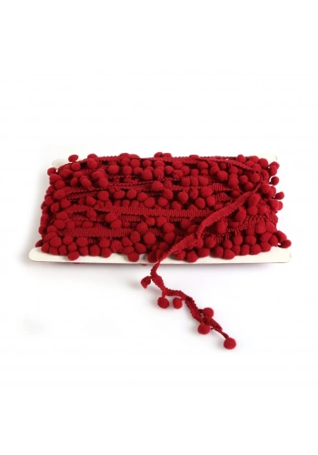 Bordo Ponpon Şerit