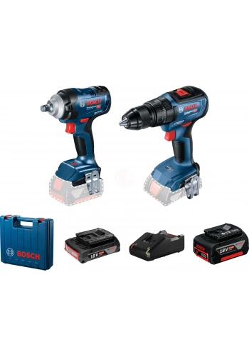 Bosch Akülü Makine Seti GDS 18V-400 + GSB 18V-50 (1 x 5,0 Ah + 1 x 2,0 Ah Akü) - 06019K0003