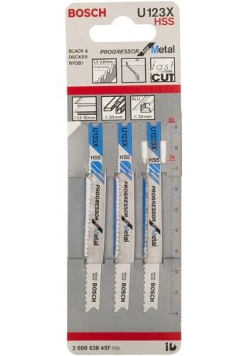 Bosch Dekupaj Testere Bıçağı Hss Metal U 123 3 Lü - 2608638497