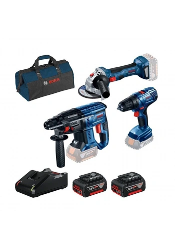 Bosch GBH 180 Li+GSR 180 Li+GWS 180 li+Raf Bag Takım Çantalı Set (2x4,0 Ah)