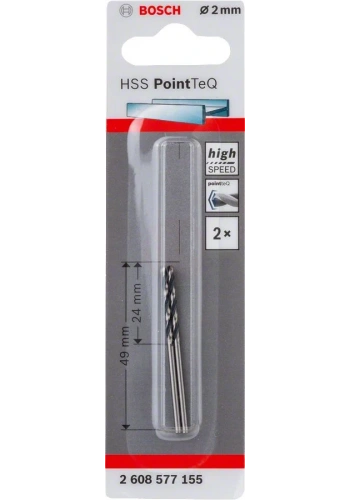 Bosch Metal Matkap Ucu HSS PointTeQ (DIN 338) 2,0 mm (2 Adet) - 2608577155