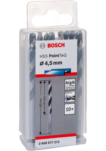 Bosch Metal Matkap Ucu HSS PointTeQ (DIN 338) 4,5 mm (10 Adet) - 2608577213