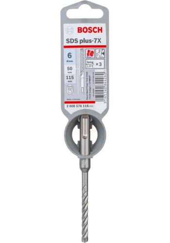 Bosch SDS Plus-7X Kırıcı Delici Uç 6,0x115 mm (1 Adet) - 2608576116