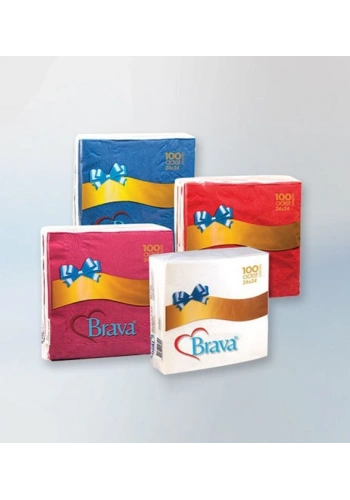 Brava 33x33 Kenar Desenli Peçete (100 Adet)