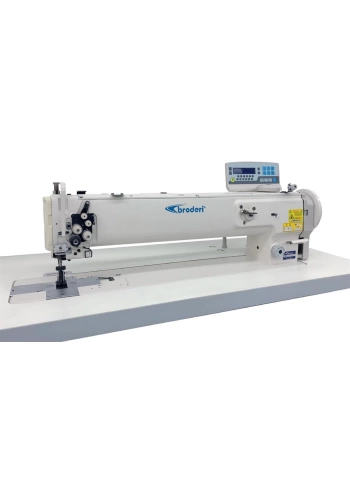Broderi BD-1560-25-7 Otomatik Büyük Mekik Çift İğne Çift Pabuç Deri Makinası 64 cm