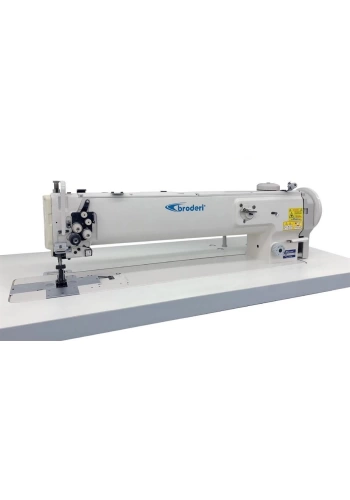 Broderi BD-1560-25Broderi Çift İğne Çift Pabuç Deri Dikiş Makinası (Uzun Boyun: 64 Cm) (Büyük Mekik)