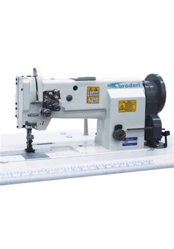 Broderi Bd-20608-2 Çift Pabuç Çift İğne Ayak ve İğne Transportlu Deri Dikiş Makinesi