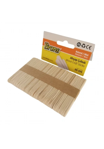 Brons Ahşap Dil Çubuk Naturel Mini Boy 50li