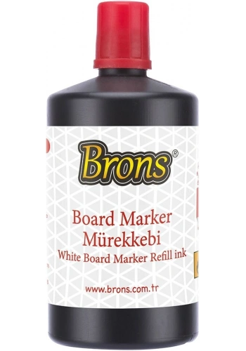 Brons Beyaz Tahta Kalemi Mürekkebi 250 cc. Kırmızı