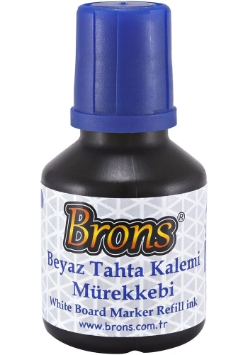 Brons Beyaz Tahta Kalemi Mürekkebi 30 cc. Mavi
