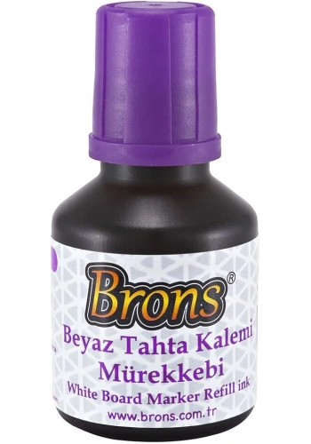 Brons Beyaz Tahta Kalemi Mürekkebi 30 cc. Mor