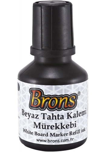 Brons Beyaz Tahta Kalemi Mürekkebi 30 cc. Siyah